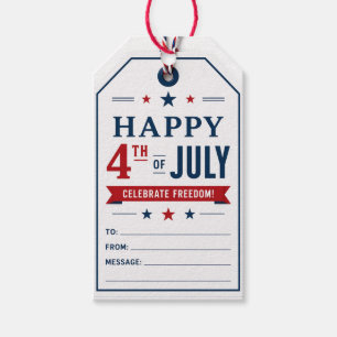4th of July Celebration for Golfer Gift Tags