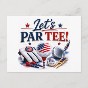 4th of July Celebration for Golfer Postcard