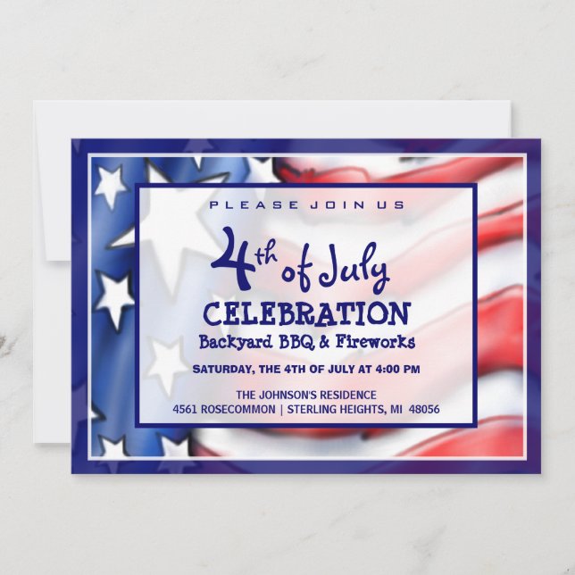 4th of July Celebration Invitation (Front)