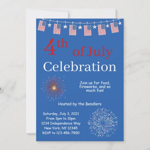 4th of July Celebration Invitation