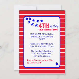 4th of July Celebration Invitation