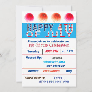 4th of July Celebration Invitation