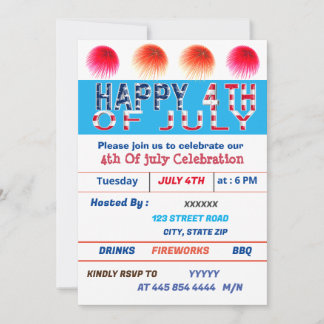 ‎4th of July Celebration Invitation