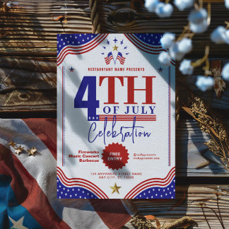4th of July Celebration Invitation Patriotic desig