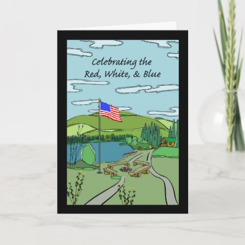 4th of July Celebration Invitation USA Flag