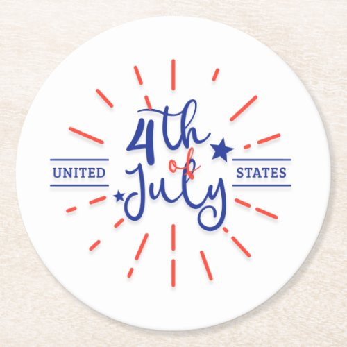 4th of July Celebration Paper Coaster