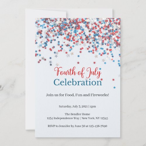 4th of July Celebration Stars Invitation