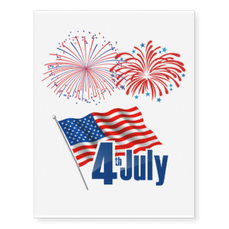 4th of July celebration Temporary Tattoos