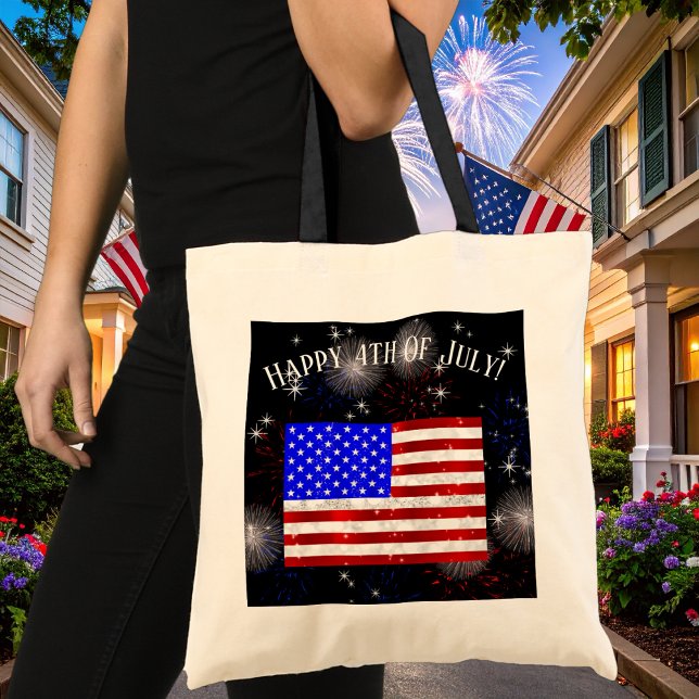 4th of July Celebration - USA flag Tote Bag (Creator Uploaded)