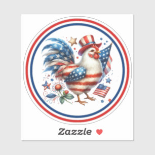 4th of July Chicken Clipart-61531 Sticker
