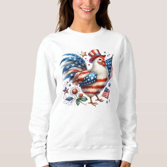 4th of July Chicken Clipart-61531 Sweatshirt (Front)