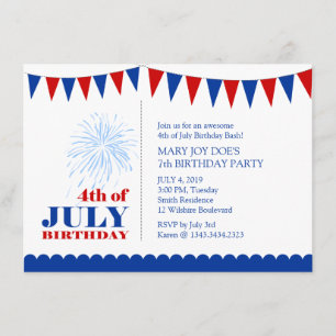4th of July Children's Birthday Party Invitation