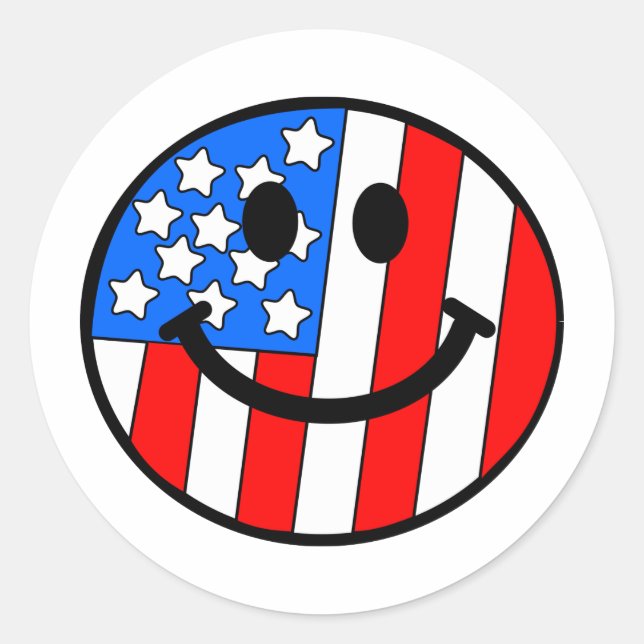 4th of July Classic Round Sticker (Front)