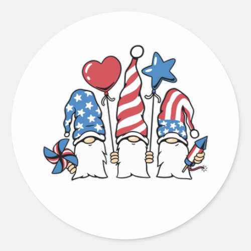 4th of July Classic Round Sticker