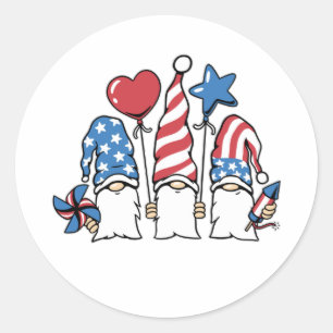 4th of July Classic Round Sticker