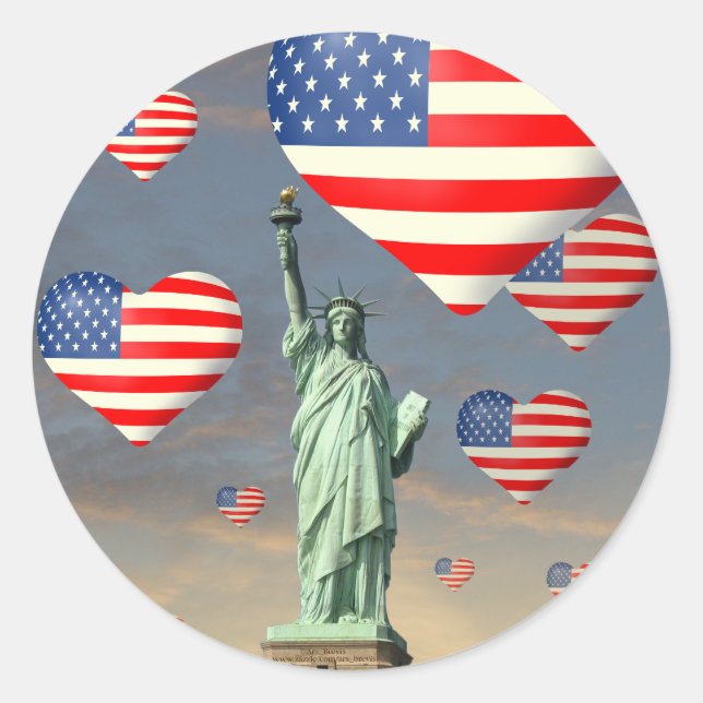 4th of July Classic Round Sticker (Front)