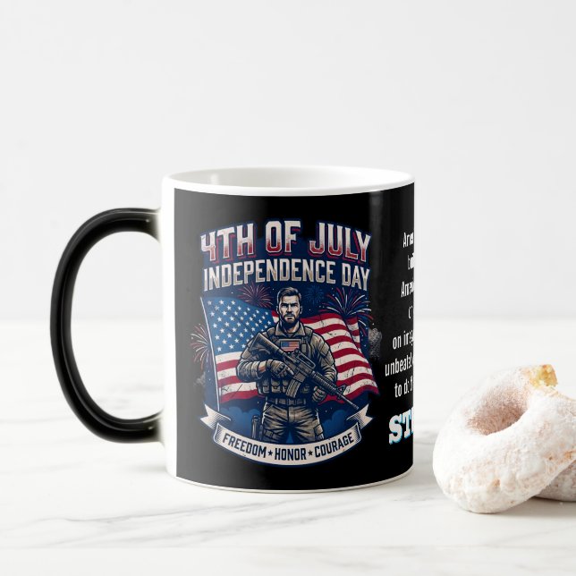 4th Of July  Color Morph Mug (With Donut)