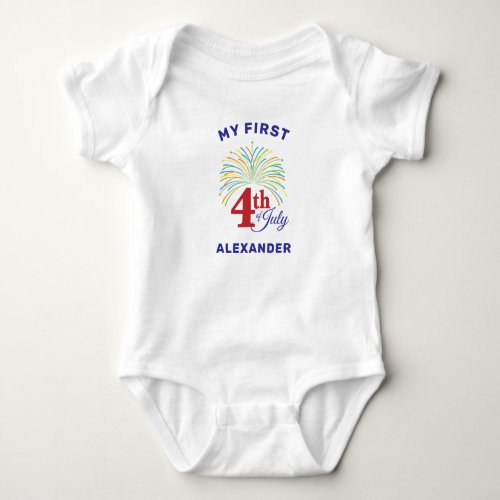 4th of July Colorful Patriotic Fireworks Baby Baby Bodysuit