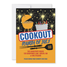 4th of July Cookout Party Invitations