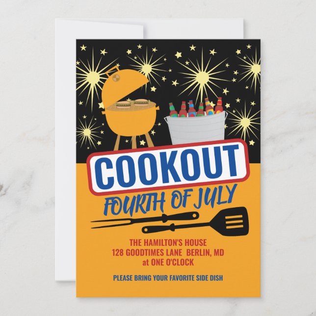 4th of July Cookout Party Invitations (Front)