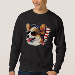 4th Of July Corgi American Flag Dog Sweatshirt