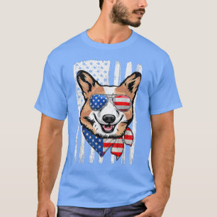 4th Of July Corgi American Flag Patriotic Dog Love T-Shirt