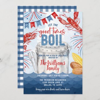 4th Of July Crawfish Seafood Boil Party Invitation by PerfectPrintableCo at Zazzle