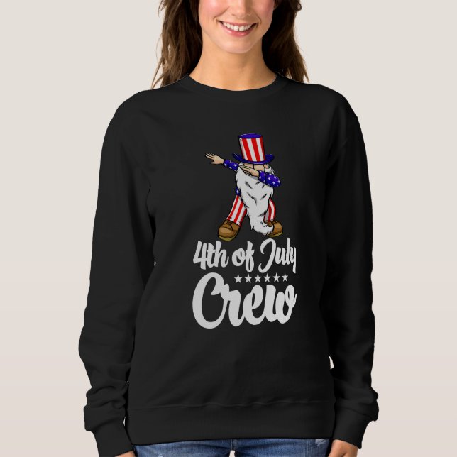 4th Of July Crew Gnome  Women America Flag Love  1 Sweatshirt (Front)