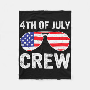 4th Of July Crew Matching Funny Family Outfits Fleece Blanket
