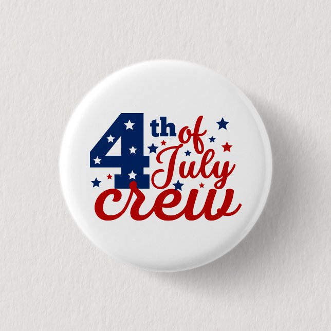 4th Of July Crew T-Shirt Button (Front)