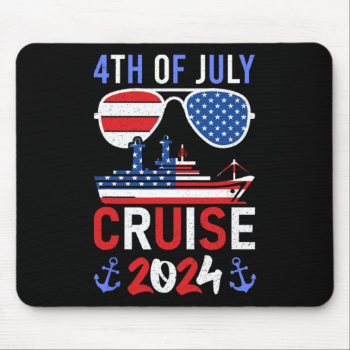4th Of July Cruise 2024 Family Squad Matching  Mouse Pad