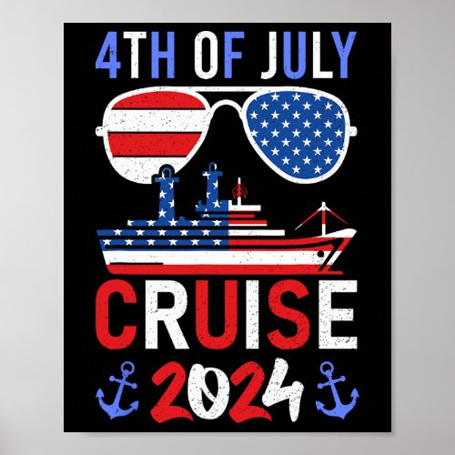 4th Of July Cruise 2024 Family Squad Matching  Poster