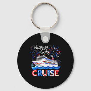 4th Of July Cruise Ship Fireworks Usa Patriotic Gi Keychain