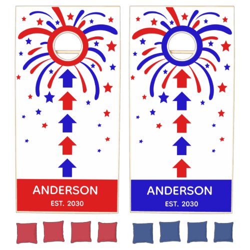 4th of July Custom Family  Cornhole Set