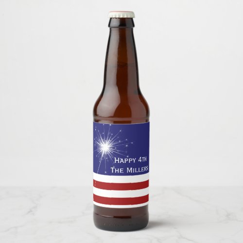 4th of July Customizable Label with Name