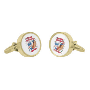 4th Of July Cute Hotdogs Cufflinks
