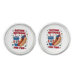 4th Of July Cute Hotdogs Cufflinks