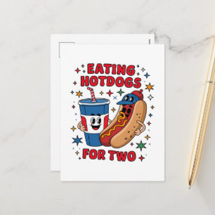 4th Of July Cute Hotdogs Holiday Postcard