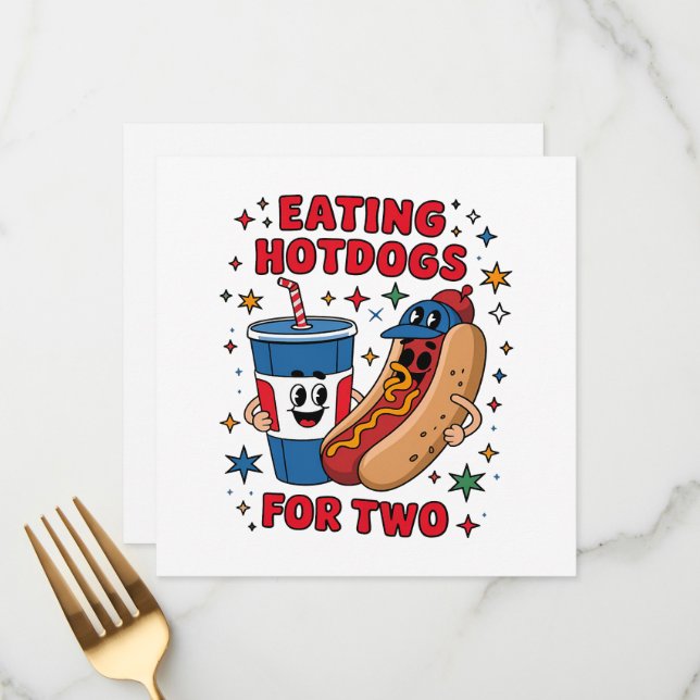 4th Of July Cute Hotdogs Menu (Front/Back In Situ)