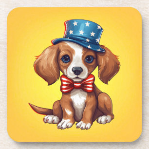 4th Of July Cute Puppy Dog-71008 Beverage Coaster