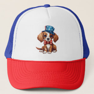 4th Of July Cute Puppy Dog-71009 Trucker Hat