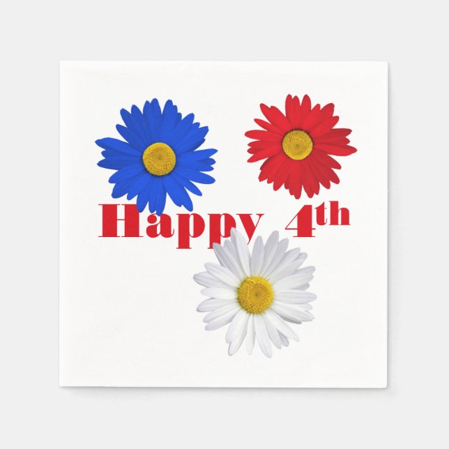 4th of July Daisies Napkins (Front)