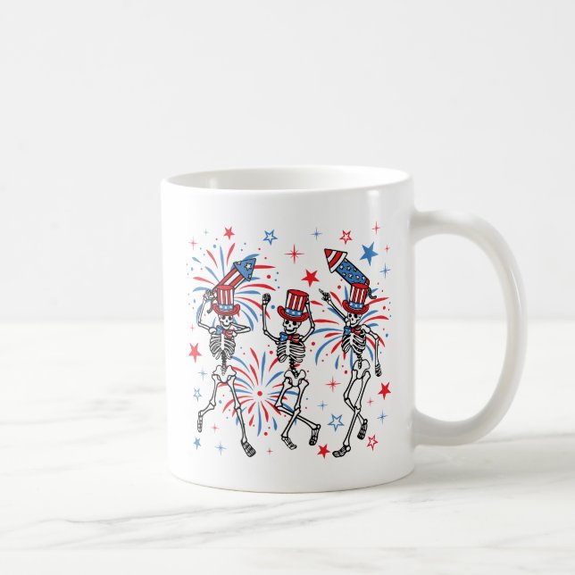 4th Of July Dancing Skeletons Coffee Mug (Right)