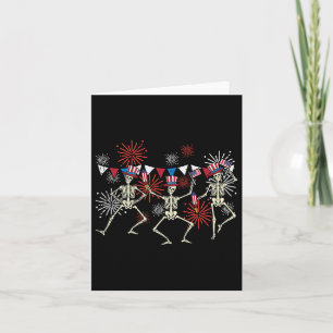 4th Of July Dancing Skeletons Funny Patriotic Men  Card