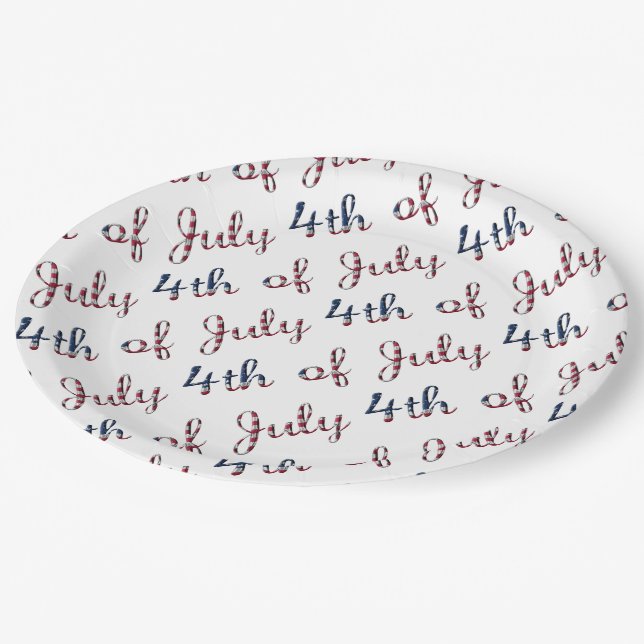 4th of July Declaration of Independence USA Paper Plates (Angled)