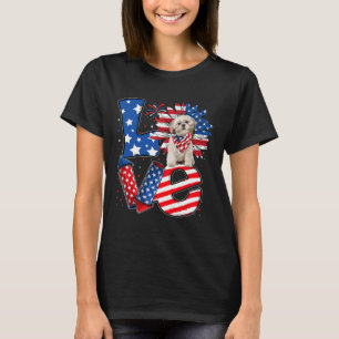 4th Of July Decor Patriotic Love Shih Tzu Dog Usa T-Shirt