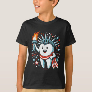 4th Of July Dentist Tooth Dental Patriotic Women M T-Shirt