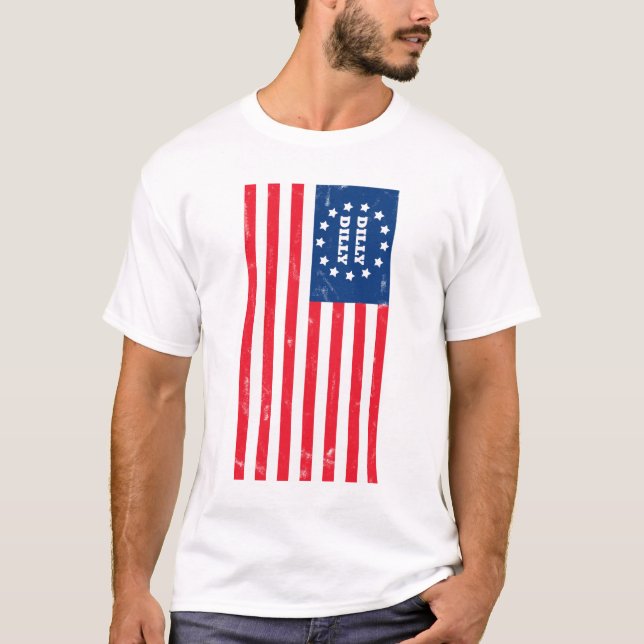 4th of July Dilly Dilly American Flag T-Shirt Fun! (Front)