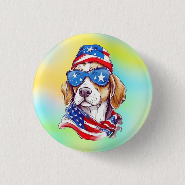 4th Of July Dog Sublimation-66361 Button (Front)