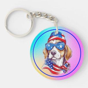 4th Of July Dog Sublimation-66361 Keychain